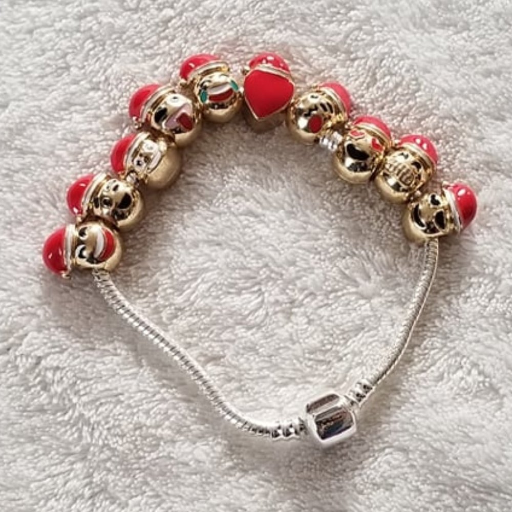 Sterling Silver 925 Emoji Charm Bracelet